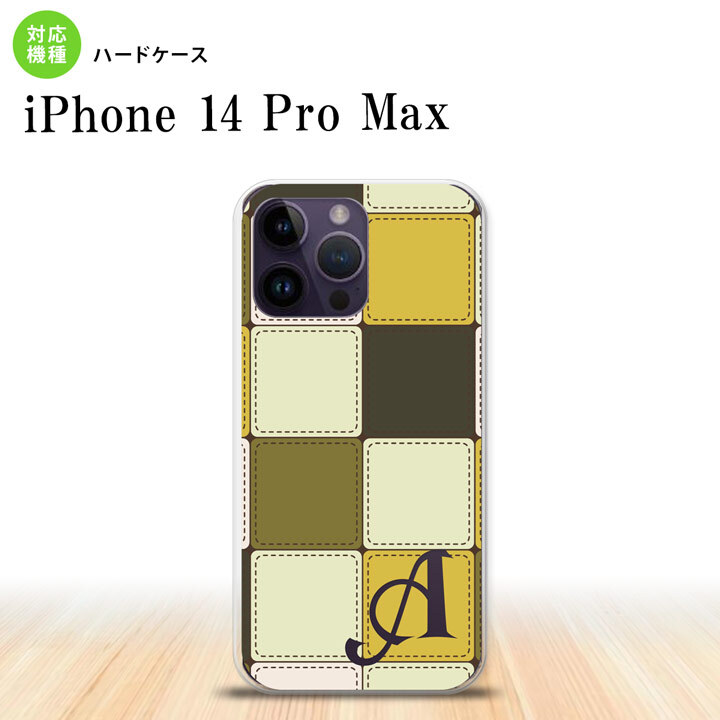iPhone14 ProMax iPhone14 Pro Max スマホケース 背面ケース ハードケース パッチワーク ミックスA 黄 +アルファベット 2022年 9月発売 nk-i14pm-1671i