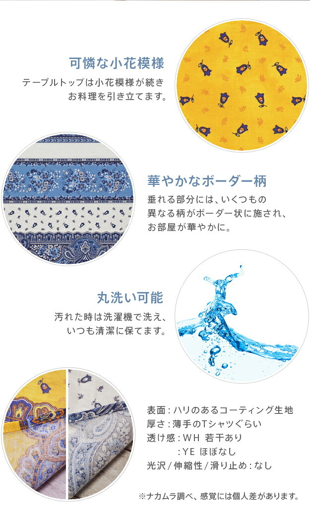 テーブルクロス プロバンス 長方形 フランス製はっ水加工テーブルクロス-トラディション 150x200cm 南仏 プロヴァンス柄 花柄 角テーブル ダイニングテーブル 食卓を彩る かわいい おしゃれ 高級感 コットン 撥水加工 撥水 汚れ防止 洗濯可