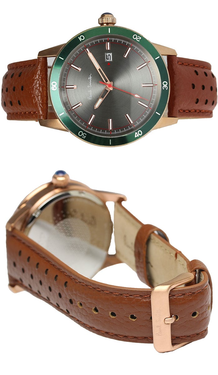 ポールスミス Paul Smith 腕時計 メンズ 革ベルト 43mm レザー クラシック ブランド 人気 ウォッチ ギフト プレゼント グリーン グレー シルバー ブラック ブラウン