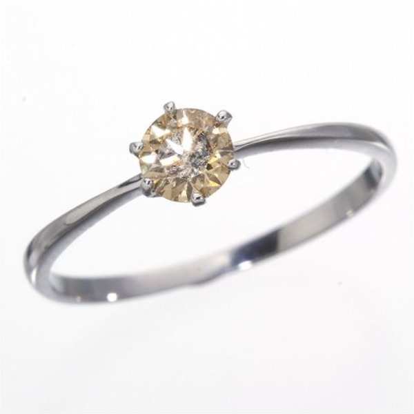 指輪 K18WG ホワイトゴールド 0.25ct ライトブラウン ダイヤモンド リング 11号 ジュエリー アクセサリー レディース 18金 18K ダイヤ ギフト プレゼント