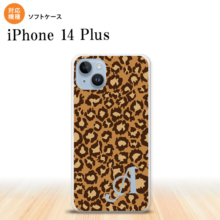 iPhone14 plsu iPhone14 plsu スマホケース 背面ケースソフトケース 豹柄 B 茶 +アルファベット 2022年 10月発売 nk-i14pl-tp898i