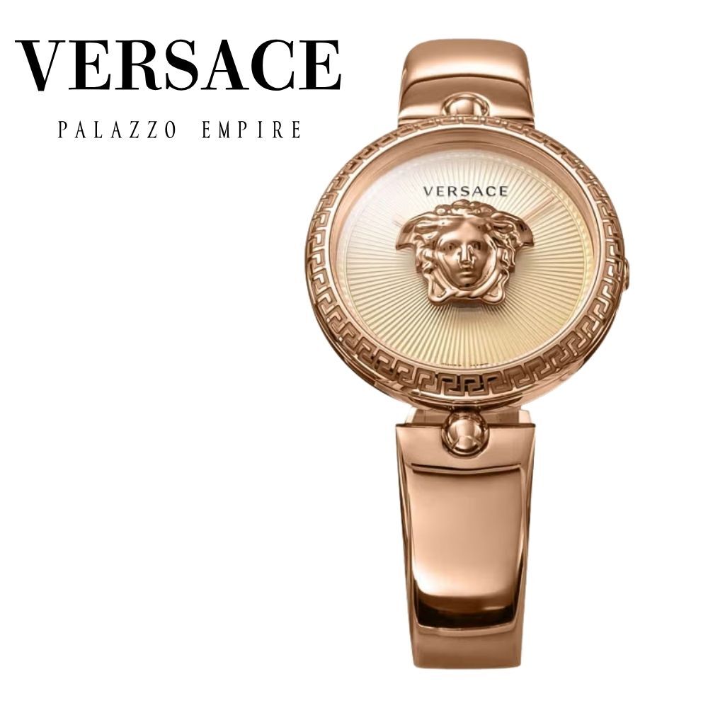 ヴェルサーチェ 腕時計 レディース ピンクゴールド 34mm VERSACE PALAZZO パラッツォ 立体メデューサ スイス製 レディース腕時計 高級 ブランド おしゃれ かわいい プレゼント ギフト 成人 卒業 入学