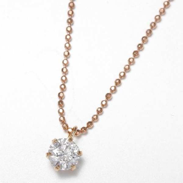 ネックレス レディース 一粒 ダイヤモンド 0.4ct K18PG ピンクゴールド 18金 ペンダント 4月 誕生石 ジュエリー ギフト プレゼント 記念日