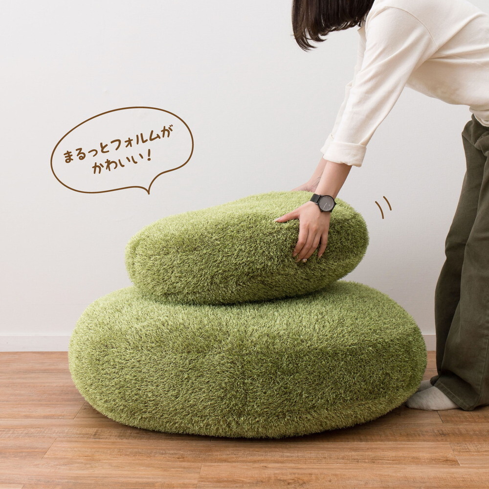 芝生風 クッション シーヴァ 約60cm Mサイズ 丸 円形 ふっくら もちもち
