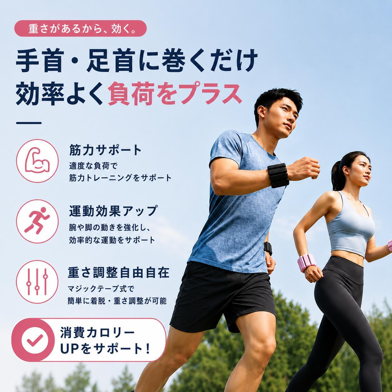 リストウェイト アンクルウェイト 0.5kg×2 1kg×2 手首 足首 ウェイトバンド 筋トレ ウォーキング ダイエット フィットネス リハビリ 男女兼用