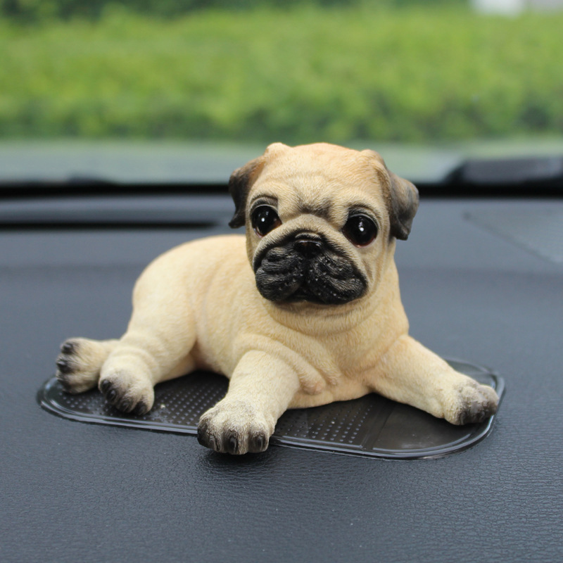 パグ 置物 リアル いぬ 犬 かわいい ミニチュア オブジェ インテリア 雑貨 車内アクセサリー 卓上 飾り リビング 玄関 デスク 誕生日 プレゼント ギフト