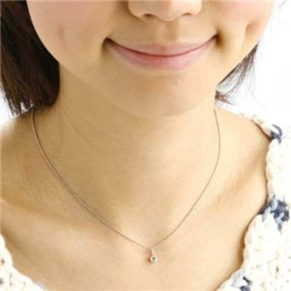 ネックレス レディース 一粒 ダイヤモンド 0.3ct K18WG 18金 ホワイトゴールド ライトブラウンダイヤ ペンダント 42cm シンプル 華奢 ジュエリー 宝石 ギフト プレゼント