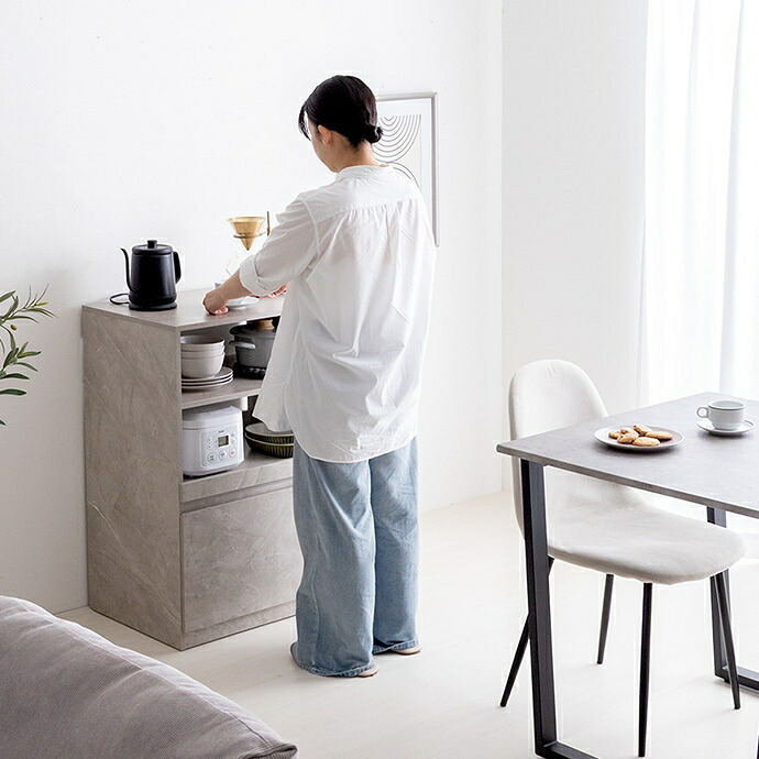 食器棚 キッチン収納 ロータイプ 棚 キッチンラック Topu トープ レンジ台 レンジボード 収納ラック 引き出し スリム 木製 キャビネット スライドトレー カウンター 大型レンジ対応 キャスター付き 幅60 新生活