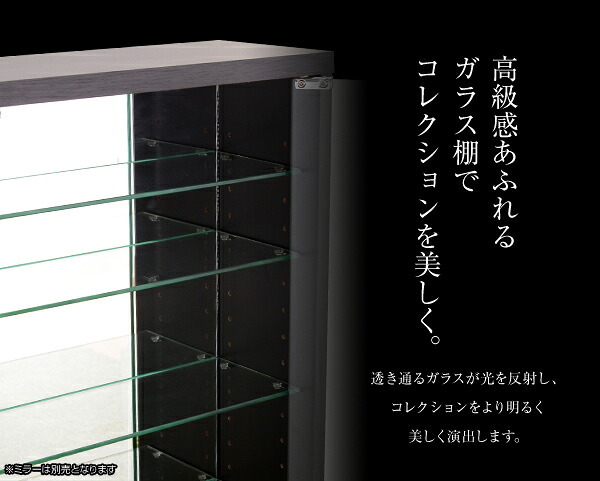 ラック コレクション 浅型ロータイプ CLR-900--WH ホワイト 幅90×奥19×高90cm ホームテイスト コレクションケース ディスプレイケース ガラスケース ショーケース フィギュア 新生活