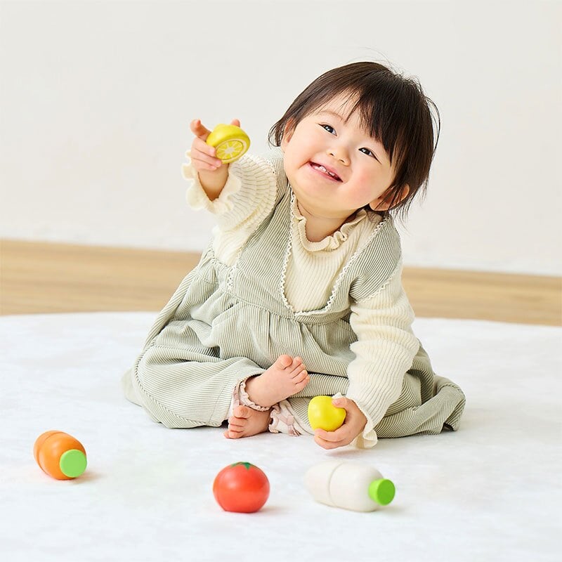 はじめてのおもちゃ ベビーサラダセット  | 出産祝い 誕生日プレゼント 0歳 女の子 男の子 誕生日 プレゼント おもちゃ 木のおもちゃ 木製玩具  ままごとセット  WOODYPUDDY ウッディプッディ