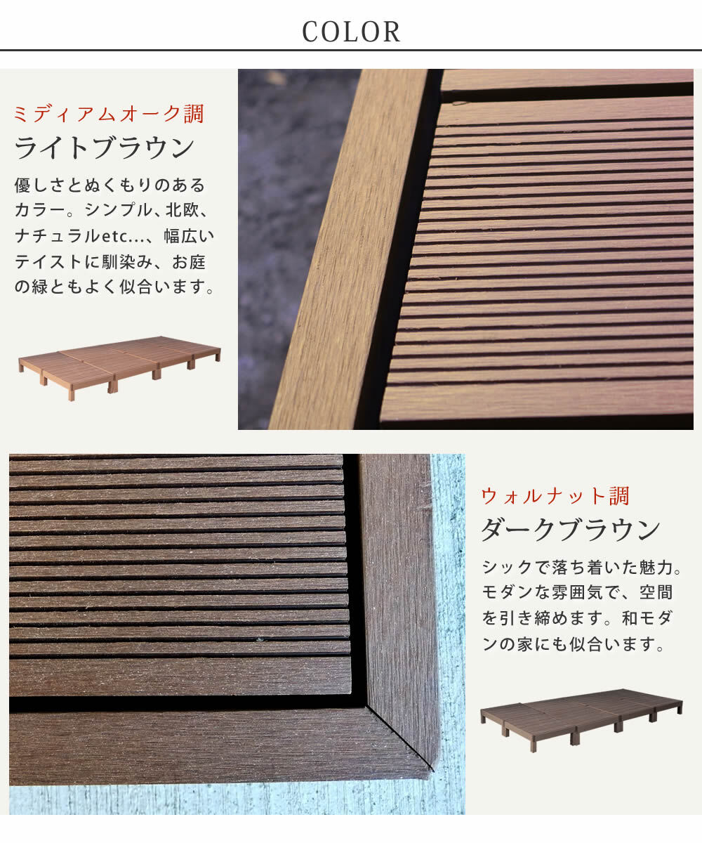 人工木ウッドデッキ ecofeel エコフィール 8台 PWDE-8P