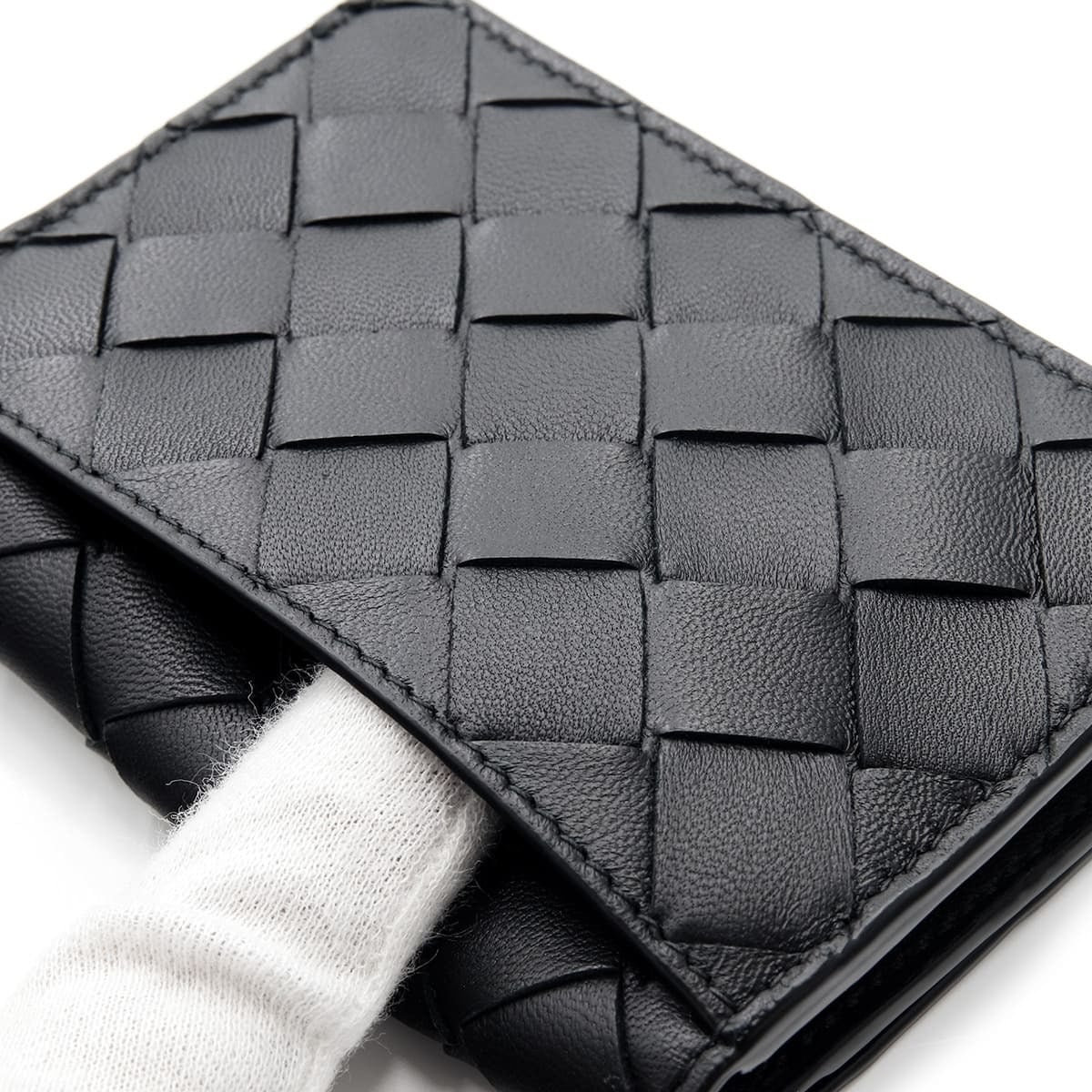 ボッテガヴェネタ BOTTEGA VENETA カードケース 名刺入れ メンズ レディース イントレチャート 本革 レザー ブラック 黒 スナップボタン ビジネスカードケース 667141 V3UH2 8425