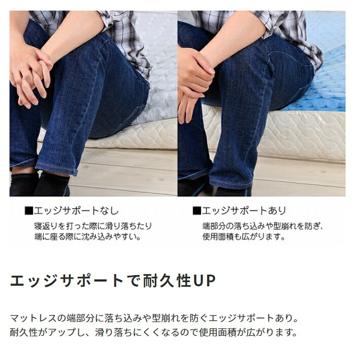 マットレスのみ ポケットコイルマットレス E 高密度アドバンスポケットコイルマットレス マット ベットマット ダブルサイズ 寝心地 シンプル おしゃれ クイーン 両面仕様 テンセル を使用 エクセレントアドバンス コットン リバーシブル ポリエステル