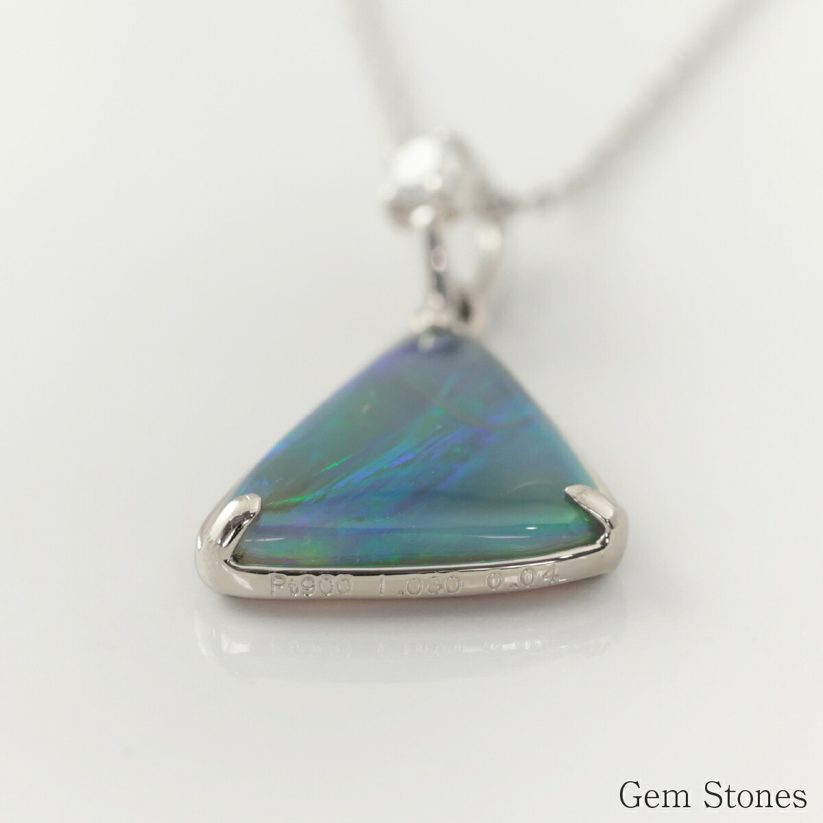 上質 ブラックオパール ネックレス 1.080ct ダイヤモンド プラチナ Pt900 ペンダント シンプル エレガント 上品 レディース 宝石 ダイヤ 一粒 一石 ジュエリー 10月 誕生石 プレゼント