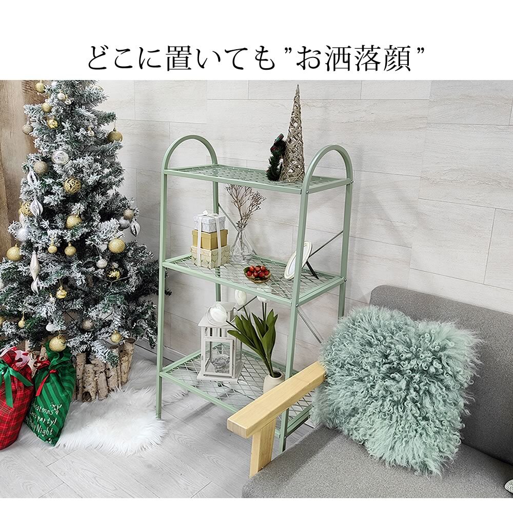 ラック オープン３段 「TWILL」 ツイル TW002 シェルフ 棚 オープンシェルフ３段 スチール アイアン 幅60 フラワー スタンド 花台 植木鉢 プランター 室内 屋外 店舗 オフィス スリム おしゃれ 収納 間仕切り パーテーション 新生活