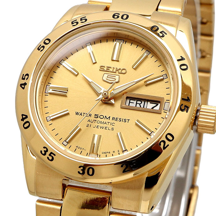 SEIKO 腕時計 セイコー 時計 ウォッチ セイコー5 自動巻き 50M防水 レディース SYMG44K1 ゴールド 海外モデル [並行輸入品]