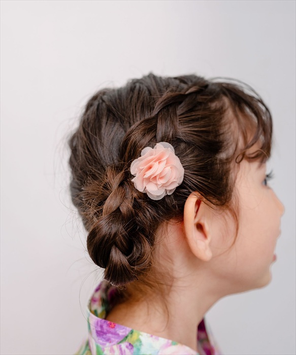 ヘアクリップ お花 2個セット 通販 日本製 Rora セシリア 髪留め 髪飾り キッズ 子供 女の子 フラワー 透け感 かわいい おしゃれ 可愛い 浴衣 夏祭り 甚平 ヘアアクセサリー フォーマル 結婚式 発表会 入学式 卒園式 キッズファッション
