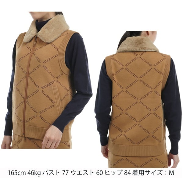 トミーヒルフィガー ゴルフ レディース ベスト モノグラムジャカード ファートリム ニットベスト TOMMY HILFIGER GOLF THLA487 秋冬モデル お誕生日祝い お祝い 記念品 30代 40代 50代 60代 母の日 お母さん 還暦祝い 敬老の日 彼女 人気プレゼント プレゼント