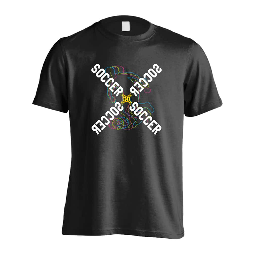 サッカー Tシャツ 半袖 メンズ ウェア レディース 練習着 ジュニア ドライ おもしろ tシャツ 速乾 名入れ スポーツ 女子 男子 チーム おしゃれ 文字入れ 「ネオンスタイルのクロスSOCCER」 アートワークスコウベ 【送料無料】