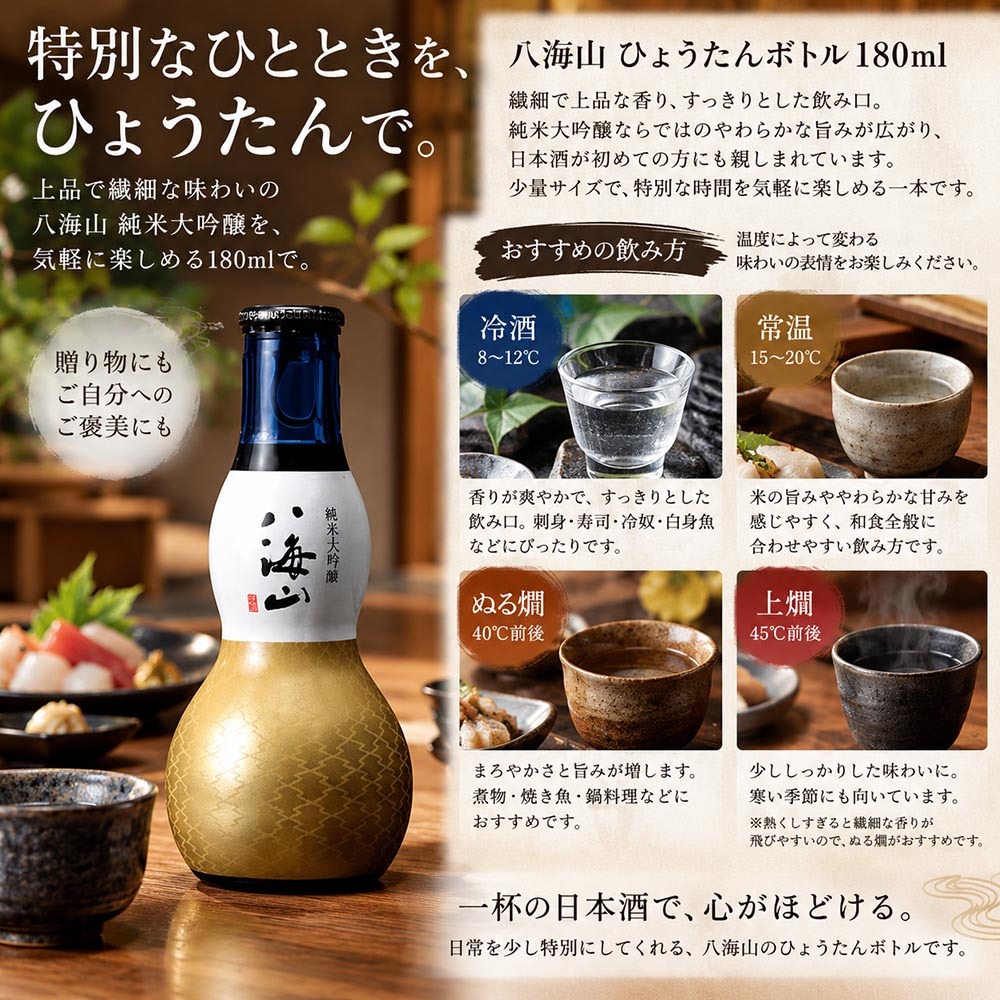 退職 異動 名入れ ギフト SXX 酒セット 日本酒 八海山 純米大吟醸 ひょうたん瓶 180ml & 美濃焼 和みゴブレット ビスマルク コサージュ付 ギフトBOX入り / プレゼント ギフト 退職 記念 誕生日 還暦 古希 喜寿 傘寿 米寿 緑寿 早寿 長寿 祝い