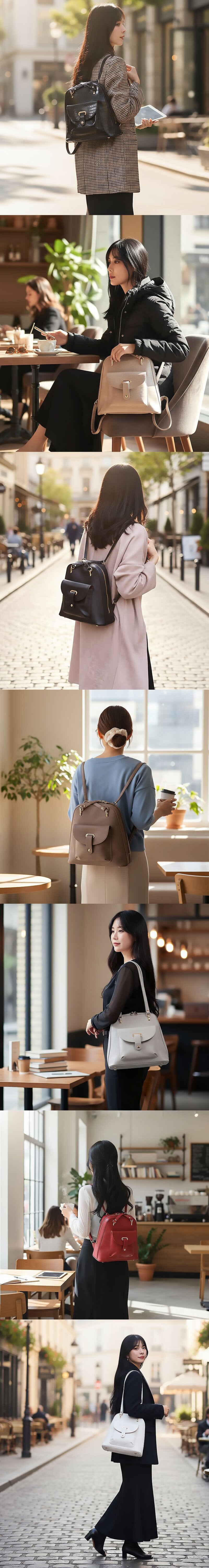 【ラッピング無料】Grace Lady LUMINA 2WAY トート リュック レディース バッグ 通勤 通学 7L 型押し ヴィーガンレザー ブラック ベージュ ホワイト レッド ギフト レビュー特典あり