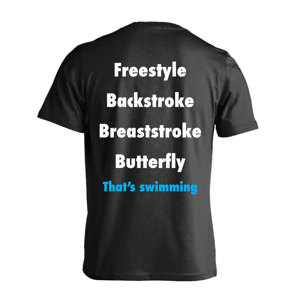 水泳 競泳 Tシャツ 半袖 メンズ レディース ジュニア 練習着 ドライ おもしろ tシャツ 速乾 スポーツ ウェア 名入れ 女子 男子 チーム おしゃれ 文字入れ無料 「That's swimming」 アートワークスコウベ 【送料無料】