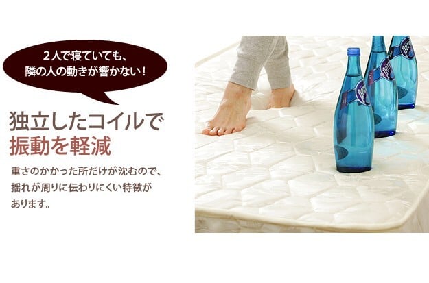 ベッド セミダブルサイズ マットレス 寝具 ポケットコイルスプリングマットレス セミダブル マットレスのみ ポケットコイル 高密度 通気性 体圧分散 ロール式梱包 ベッドマットレス ベッドマット 一人暮らし 新生活
