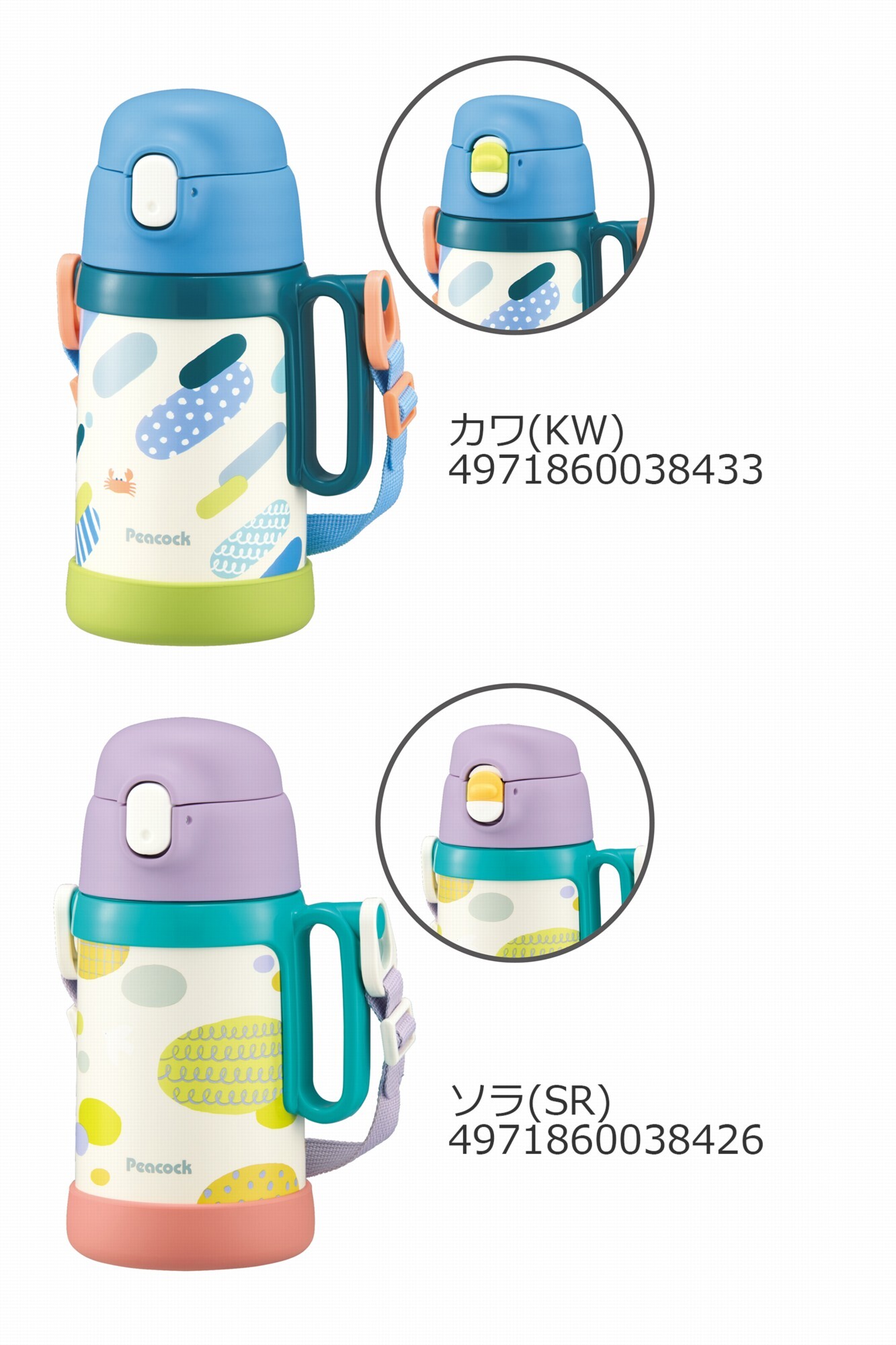 【名入れ可 ラッピング無料】ピーコック 2WAY キッズステンレスボトル APD-W50 予備ストロー付き ギフト