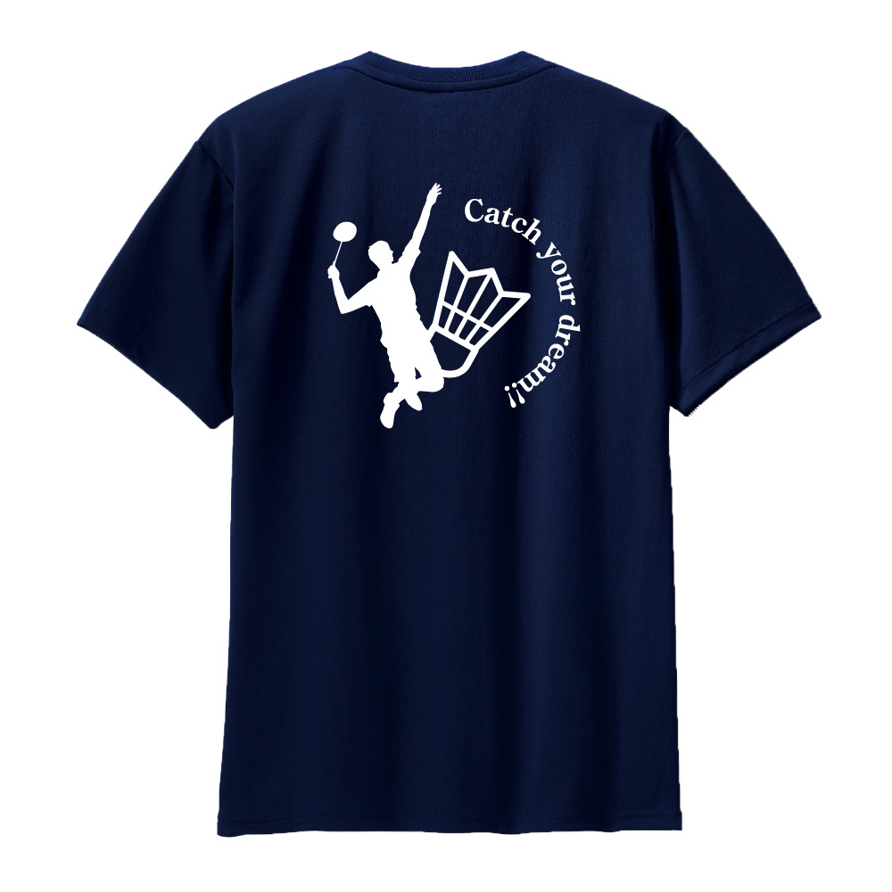 バドミントン ドライ Tシャツ 吸汗 速乾 メッシュ オリジナル 名入れ無料 メンズ レディース 男子 女子 (CYD) 入学 入部 サークル クラブ  SS S M L LL 3L 4L 5L