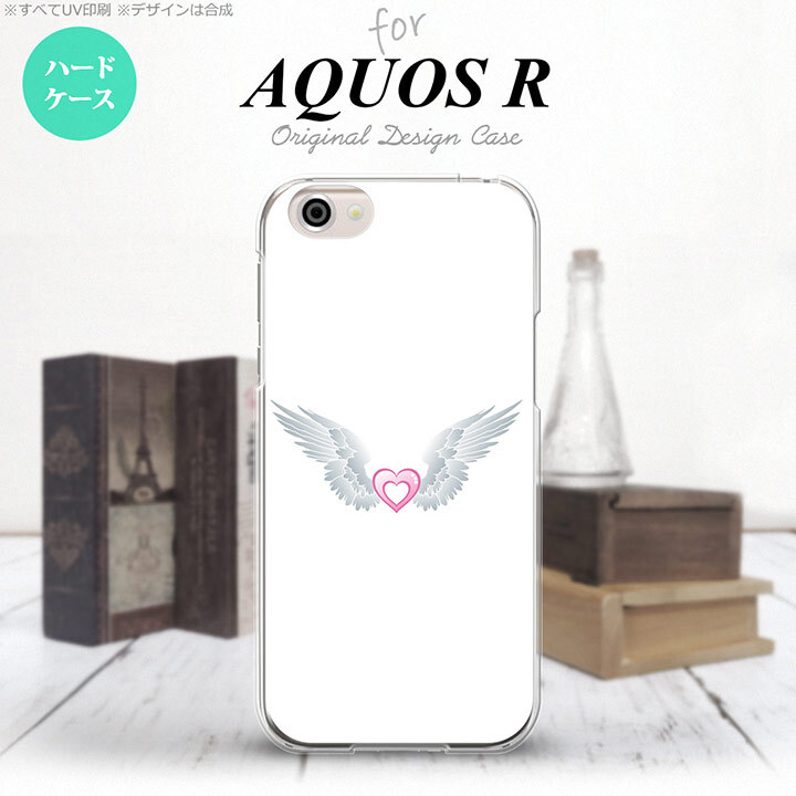 【SH03J】【スマホケース/スマホカバー】【アクオス R】SH03J スマホケース AQUOS R SH-03J カバー アクオス R 翼(ハート) 白×白 nk-sh03j-475【メール便送料無料】