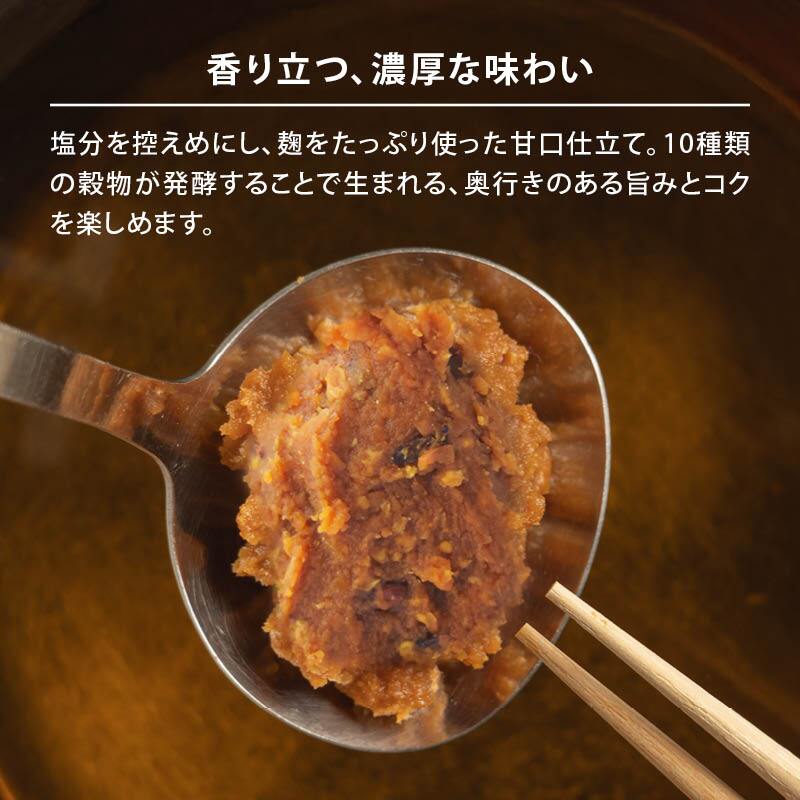 前田家 十穀味噌 500g 無添加 国産 天然醸造 味噌 みそ 麹味噌 甘口 雑穀 十穀 麹 糀 米麹 麦麹 こうじ 発酵食品 味噌汁 腸活 調味料 お取り寄せ 五島の塩 メール便 送料無料 MAEDAYA