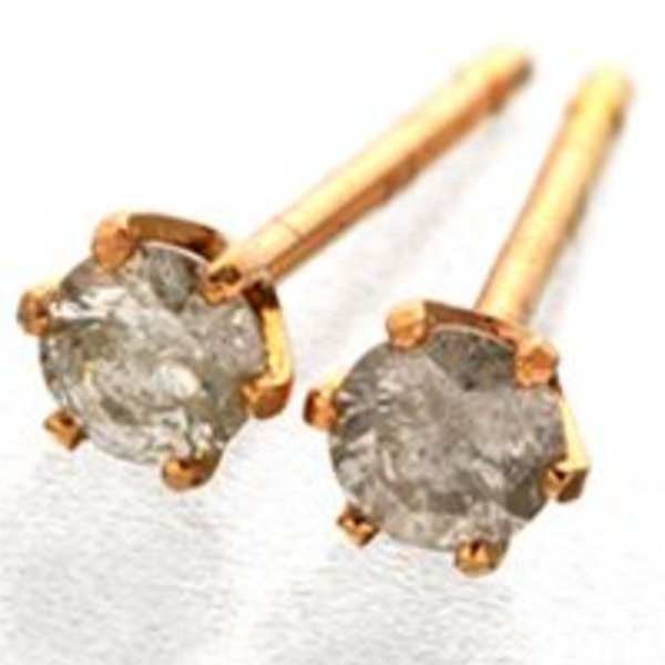 ダイヤモンドピアス K18PG 0.1ct スタッドピアス レディース 18金 ピンクゴールド シンプル 一粒ダイヤ 華奢 ジュエリー アクセサリー プレゼント ギフト