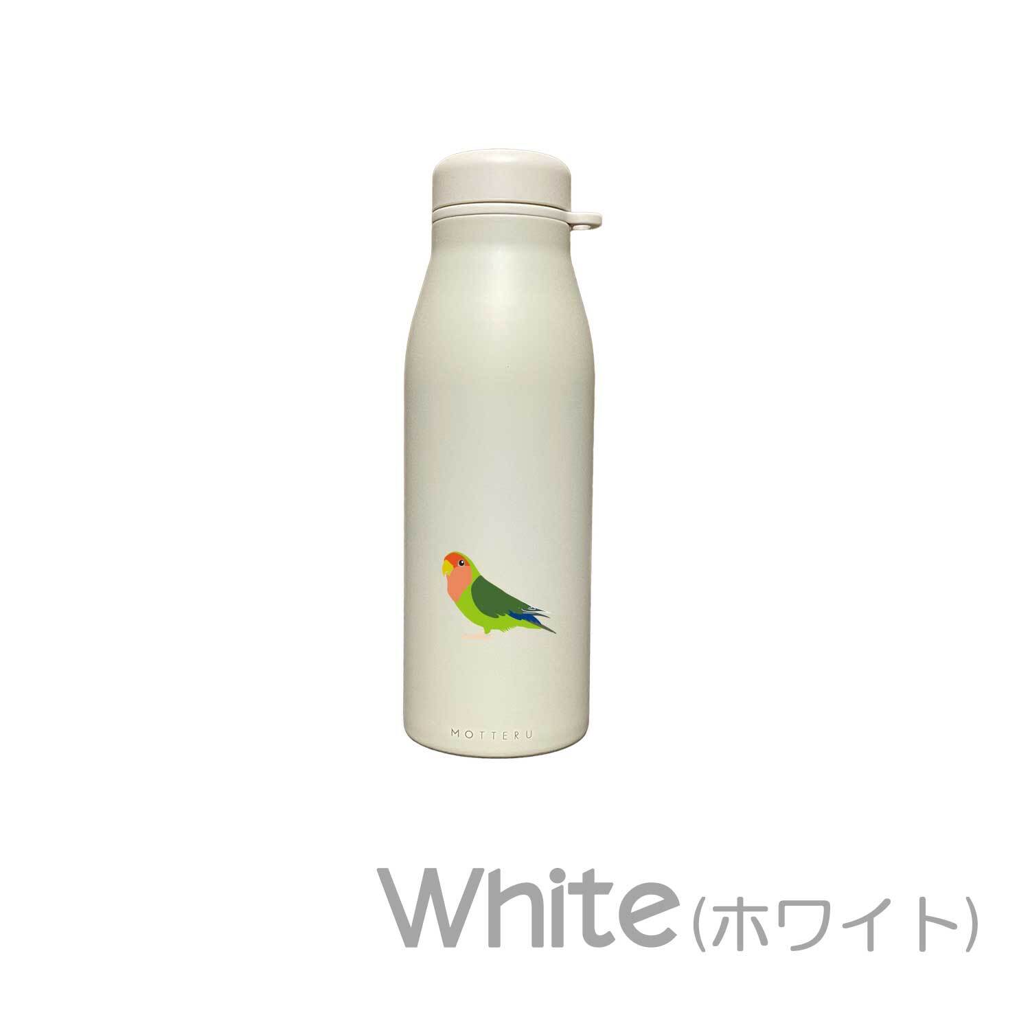 コザクラインコ ショルダー ステンレスボトル 500ml 保温 保冷 ステンレス 真空 断熱 二重構造 水筒 マイボトル カラビナ ベルト ストラップ オリジナル インコ 鳥 小鳥 ペット
