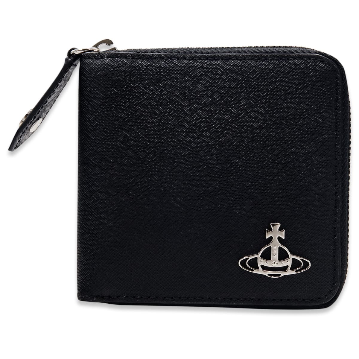 ヴィヴィアンウエストウッド 財布 二つ折り財布 メンズ レディース Vivienne Westwood 51010043 L001N LA N402 ブラック サフィアーノ 本革 ラウンドファスナー 小銭入れあり オーブ ロゴ コンパクト