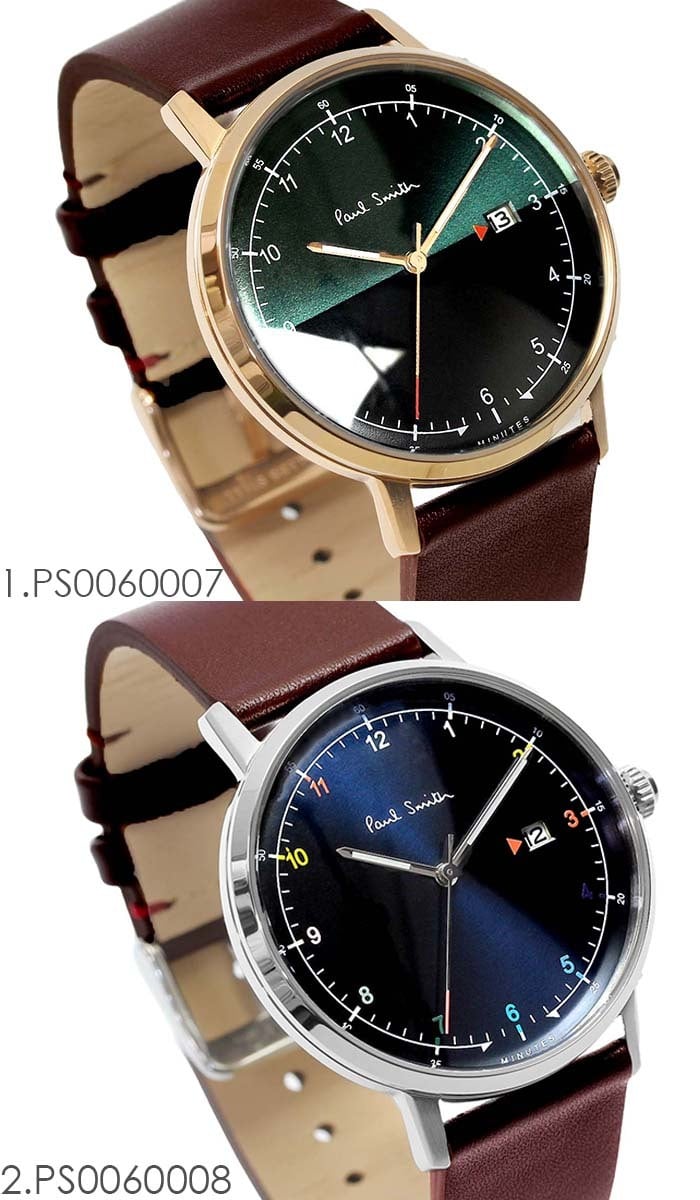 ポールスミス Paul Smith 腕時計 メンズ 革ベルト 41mm レザー クラシック ブランド 人気 ゲージ GAUGE グリーン ブラック シルバー パープル ネイビー ブラウン
