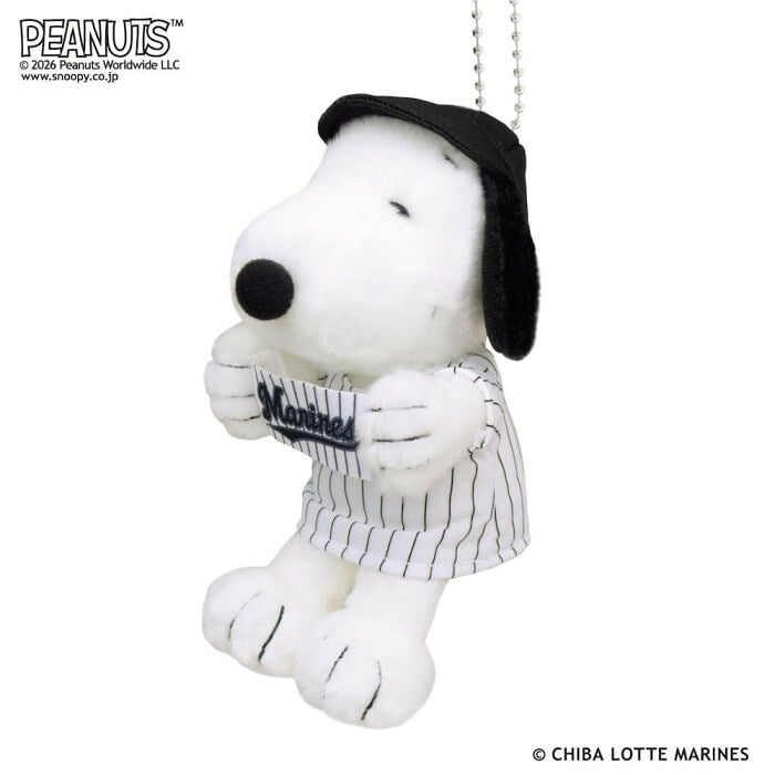 スヌーピー ぬいぐるみ 吉徳 PEANUTS 千葉ロッテマリーンズ コラボ 野球 グッズ プロ野球 マスコット 人形 キャラクター ピーナッツ 182163 ギフト プレゼント