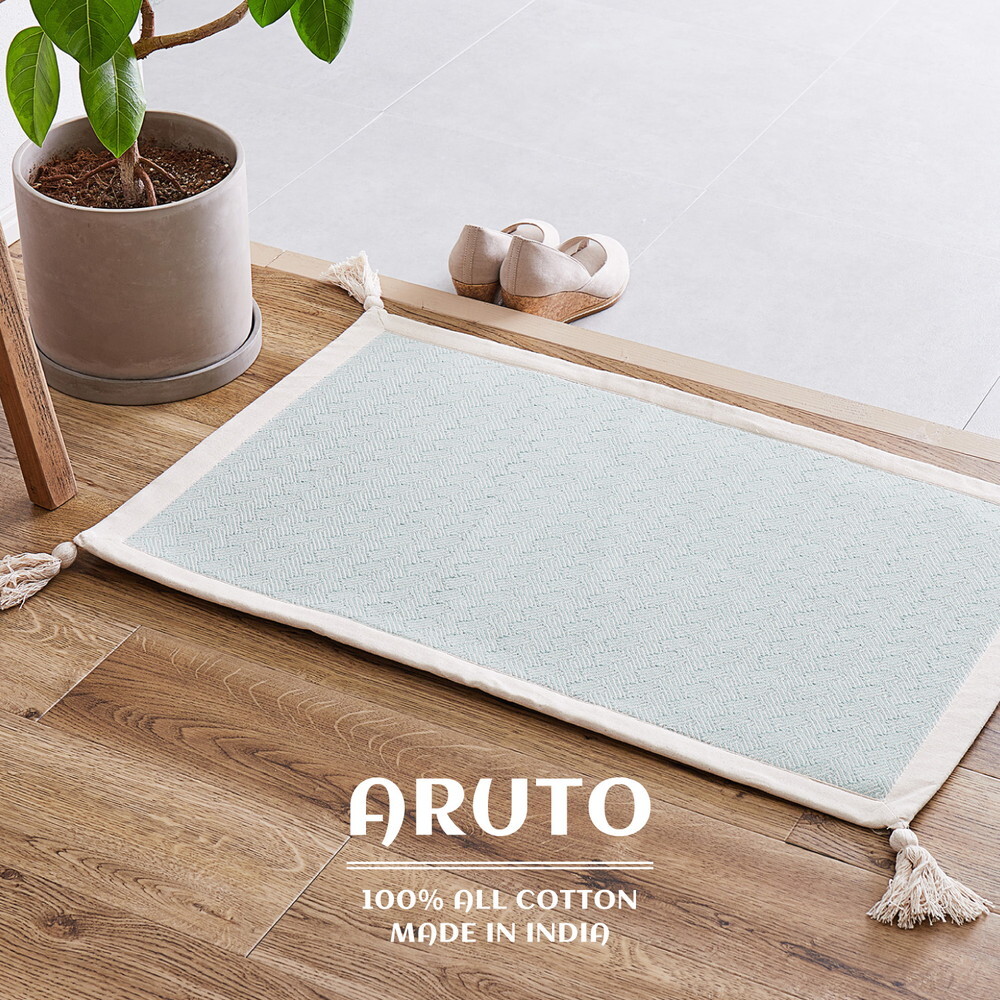 ラグ カーペット インド綿マット アルト 約50×80cm 洗濯機で洗える ボンディング 玄関マット 滑り止め付き 新生活
