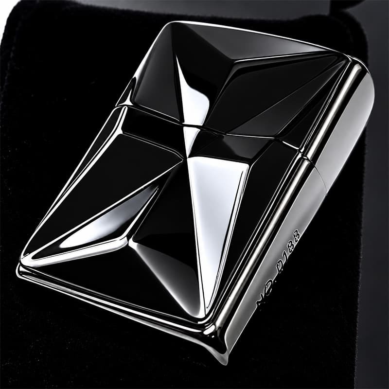 ZIPPO 限定 ラグジュアリーメタル 両面加工 ジッポ ライター 重厚プレート ブラックニッケル おしゃれ シリアルNo.入り 彫刻 高級 かっこいい 黒 メンズ ギフト プレゼント