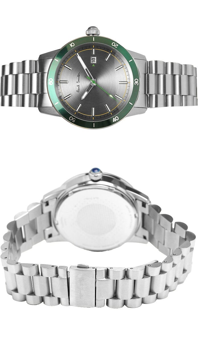 ポールスミス Paul Smith 腕時計 メンズ 43mm ステンレス クラシック ブランド 人気 ウォッチ ギフト プレゼント グリーン グレー ブラック シルバー