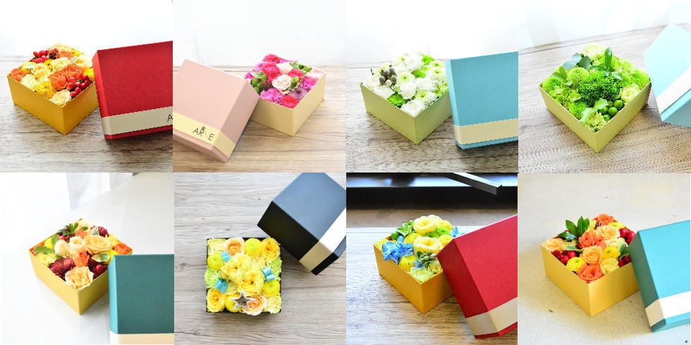 【ＡＲＮＯＸ】ＢＯＸフラワー　送料無料 即日発送 御祝いに生花のBOXフラワー 生花 敬老の日 フラワー ギフト 誕生日 結婚祝い お見舞 送別 新築祝い フラワーケーキ BOXフラワー BOXアレンジ ウエディング 御祝い 卒業 入学 出産 お供え 敬老の日 お中元 お歳暮