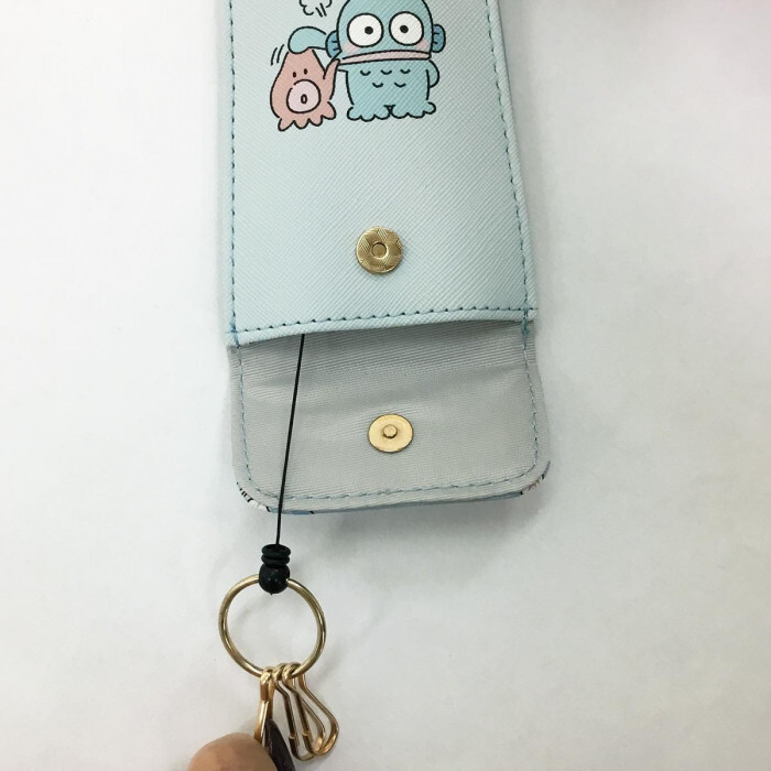 ハンギョドン リール付きキーケース サンリオ キャラクター ランドセル 鍵ケース キーカバー 子供用 通学 防犯 キーホルダー 合成皮革 おしゃれ かわいい グッズ