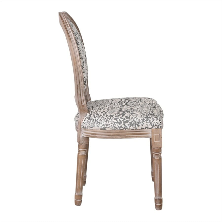 ダイニング家具 クラシックスタイル サイドチェア いちご泥棒グレー Strawberry Thief Grey パーソナルチェア ダイニングチェア コンパクト 一人掛け 椅子 木製 天然木