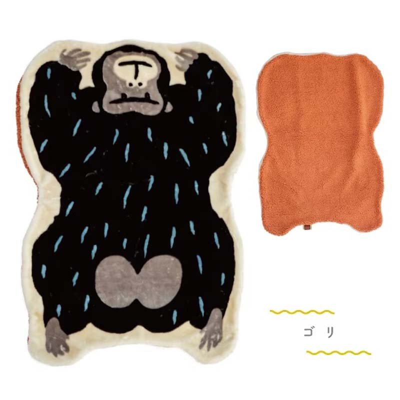 ブランケット ひざ掛け モモンガブランケット 大判 ダイカット モコモコ ベビー アニマル 105×75cm 毛布 膝掛け ハーフケット 冬 温かい ハーフ あったか ふわふわ おしゃれ おもしろ かわいい トラ ウサギ ゴリラ クリスマス ギフト Momonga