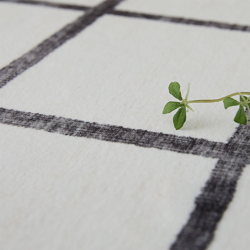 韓国ラグ 韓国風ラグ ラグ ラグマット カーペット 洗える 韓国風 おしゃれ 北欧 かわいい オールシーズン 滑り止め チェック ストライプ 軽い 薄手 薄地 ペット ダイニングラグ 一人暮らし 韓国インテリア 100x150cm ホワイト