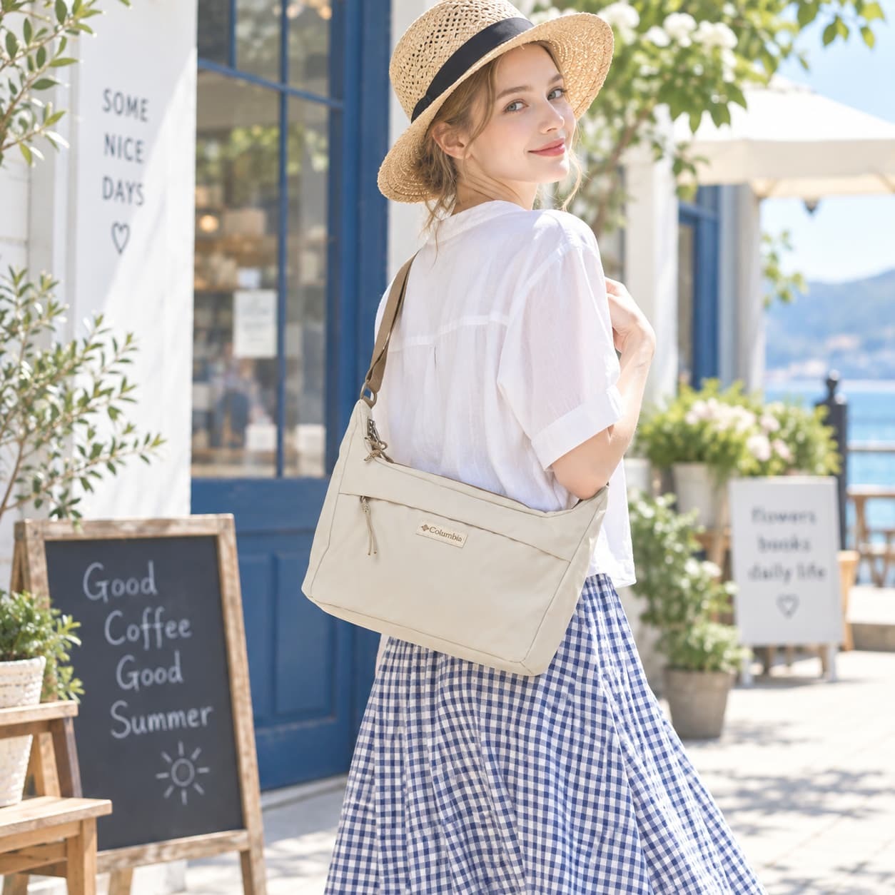 Columbia コロンビア ムーンショルダーバッグ ショルダー SunnysidePark 斜め掛け かばん 普段使い レディース メンズ ギフト プレゼント ブラック pu7285