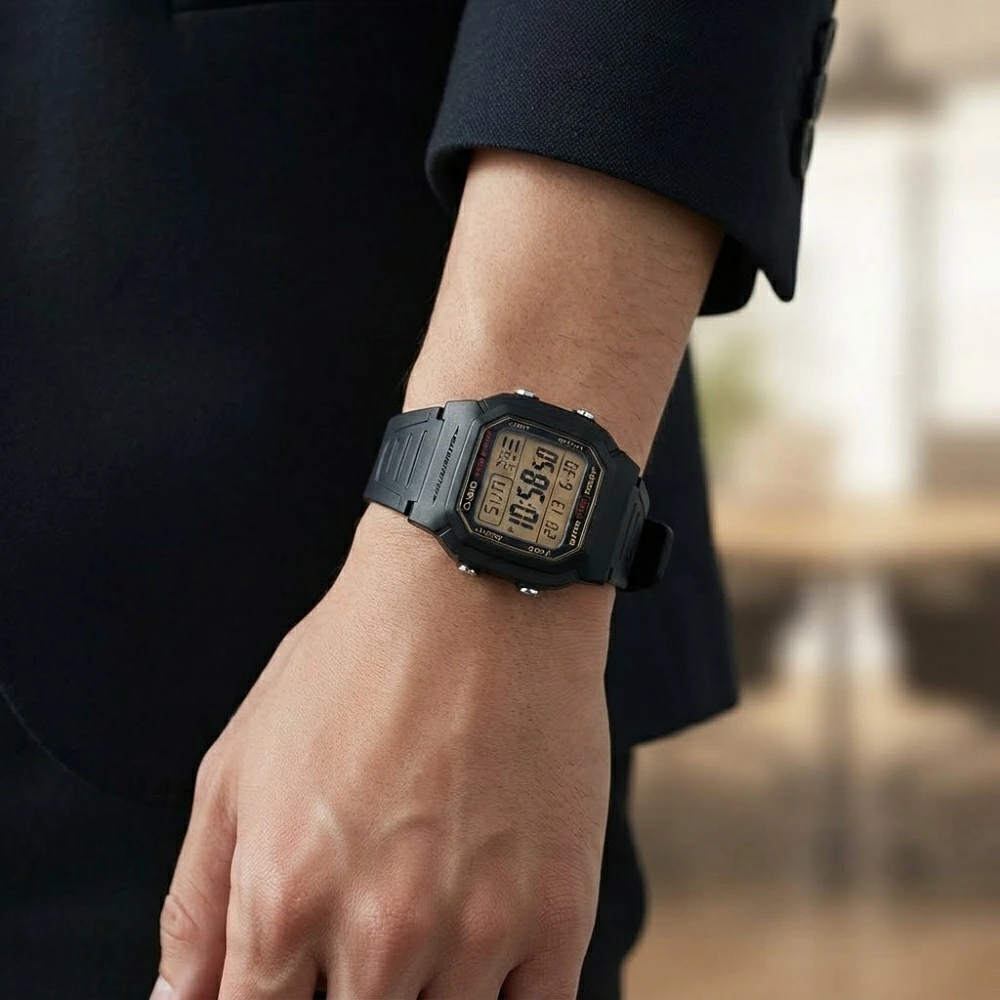 箱なし カシオ 腕時計 メンズ レディース CASIO デジタル ブラック 10年電池 100m防水 ストップウォッチ アラーム LEDライト 軽量 海外モデル 逆輸入 スポーツ アウトドア 通勤 通学 プレゼント ギフト 成人 卒業 入学