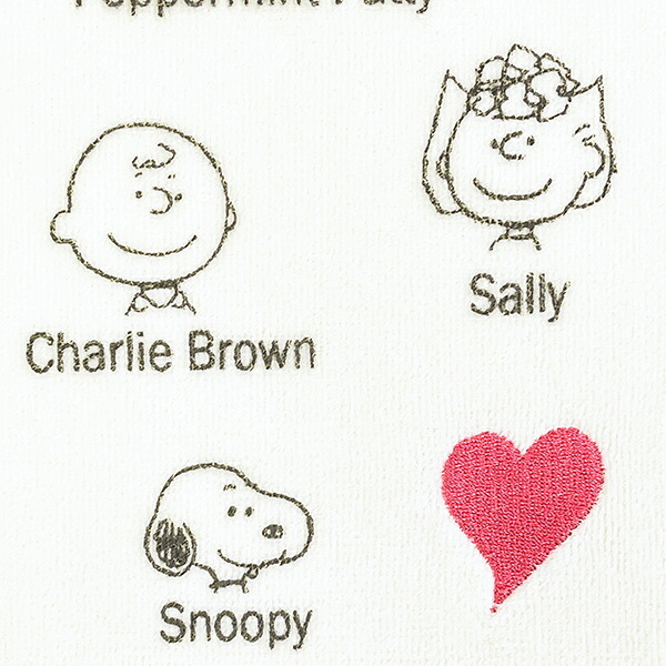スヌーピー イニシャルミニタオル (ハート) アイボリー ハンカチ SNOOPY