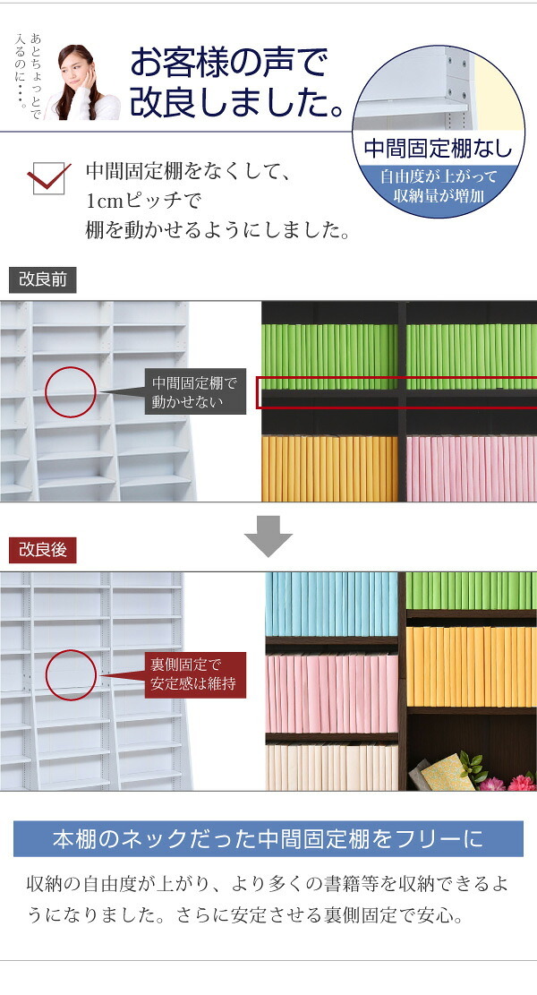 ラック 1cmピッチ 文庫本収納 幅150 薄型 ワイド ブックシェルフ 高さ 180 木製 大容量 書斎収納 700冊以上 新生活