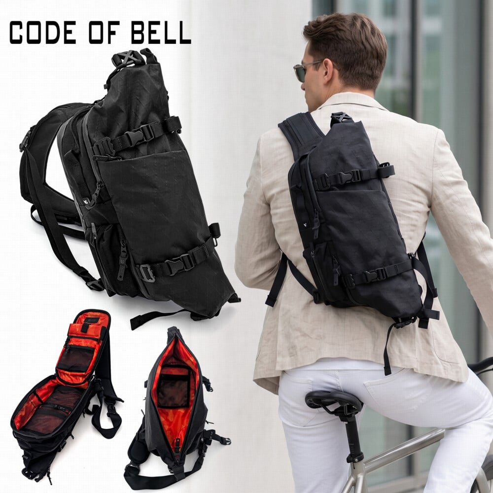 【ラッピング無料】CODE OF BELL コードオブベル X-PAK SPORT スリングバッグ ボディバッグ 拡張式 7L 11.5L X-PAC ブラック メンズ 誕生日 ギフト プレゼント