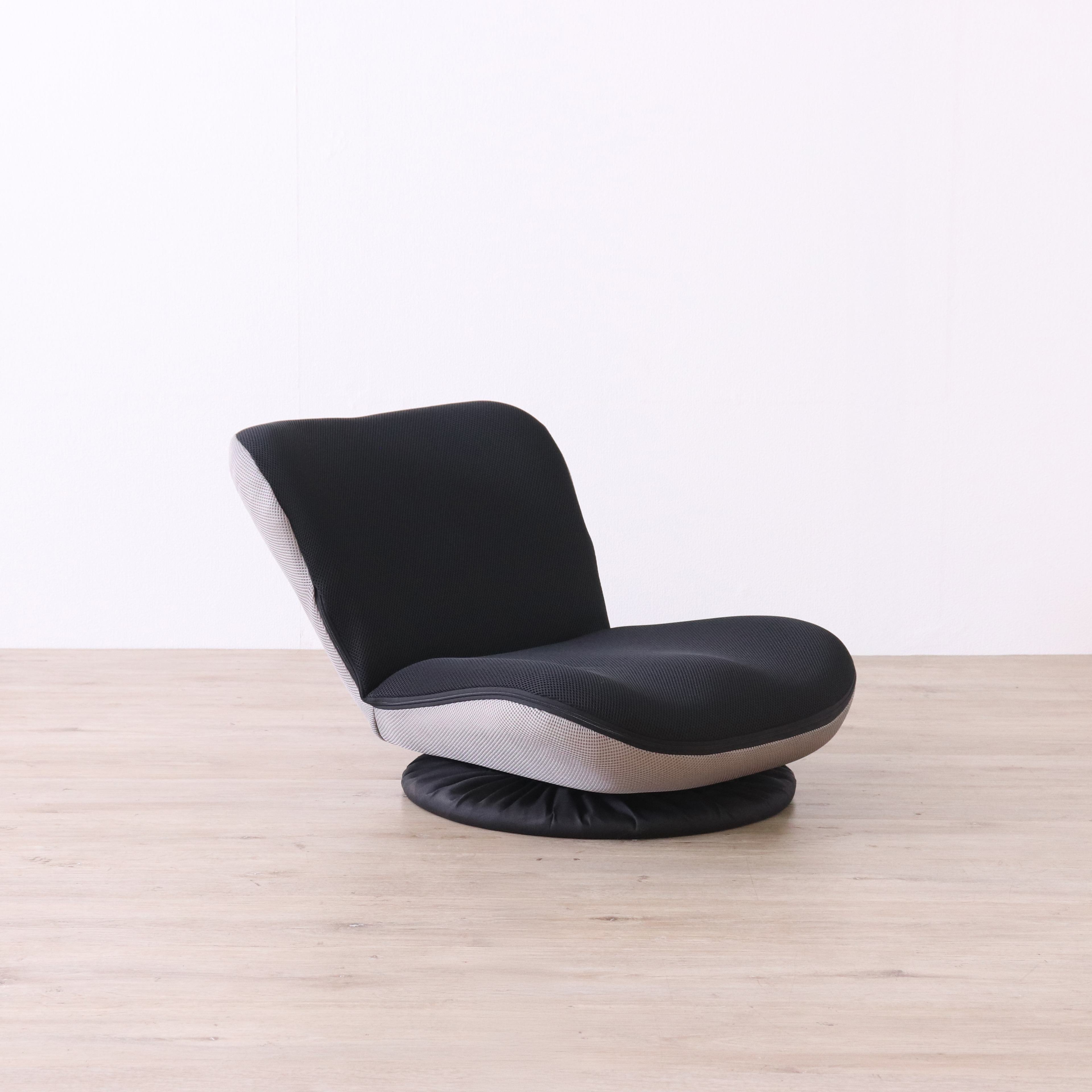 高座椅子 カム 回転式 リクライニング 完成品 360度回転 ブラック・ベージュ W52×D58~92×H52cm座面高15cm 座椅子 リクライニングチェア パーソナルチェア 肘付き ブラック ベージュ おしゃれ